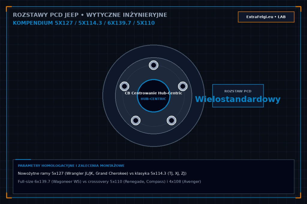 Ewolucja rozstawów śrub Jeep: 5x127 vs 5x114.3 vs 6x139.7 vs 5x110 vs 4x108 – inżynieryjna matryca