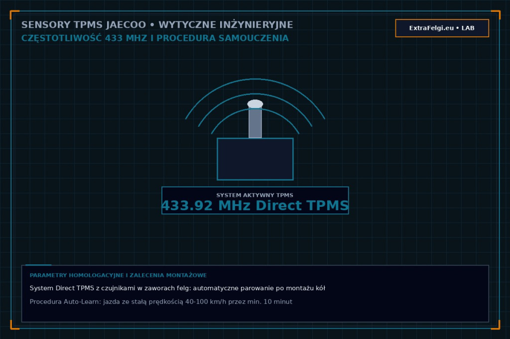 Czujniki ciśnienia TPMS w samochodach Jaecoo: częstotliwość 433 MHz, procedury Auto-Learn i kodowanie sensorów