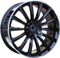 R17x7.5 5X112 ET 45 66.6 B1048 Black+Polished Lip (BLPL) MER (Z2)