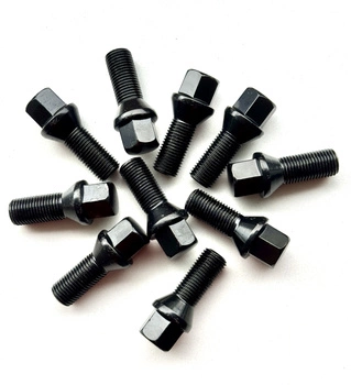 Śruby czarne M14x1.5 KOENIG stożek 28mm Klucz 17 Komplet 20szt