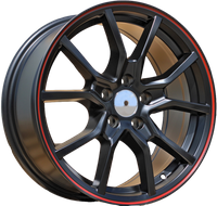 R16x7  5X100  ET  36  57.1  B5253  Black Half Matt+Red Lip (BLHMRL)  RACIN  (L6)