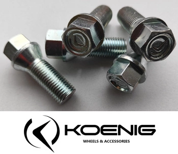 Śruby M14x1.5 KOENIG stożek 28mm Klucz 17 komplet 20sz